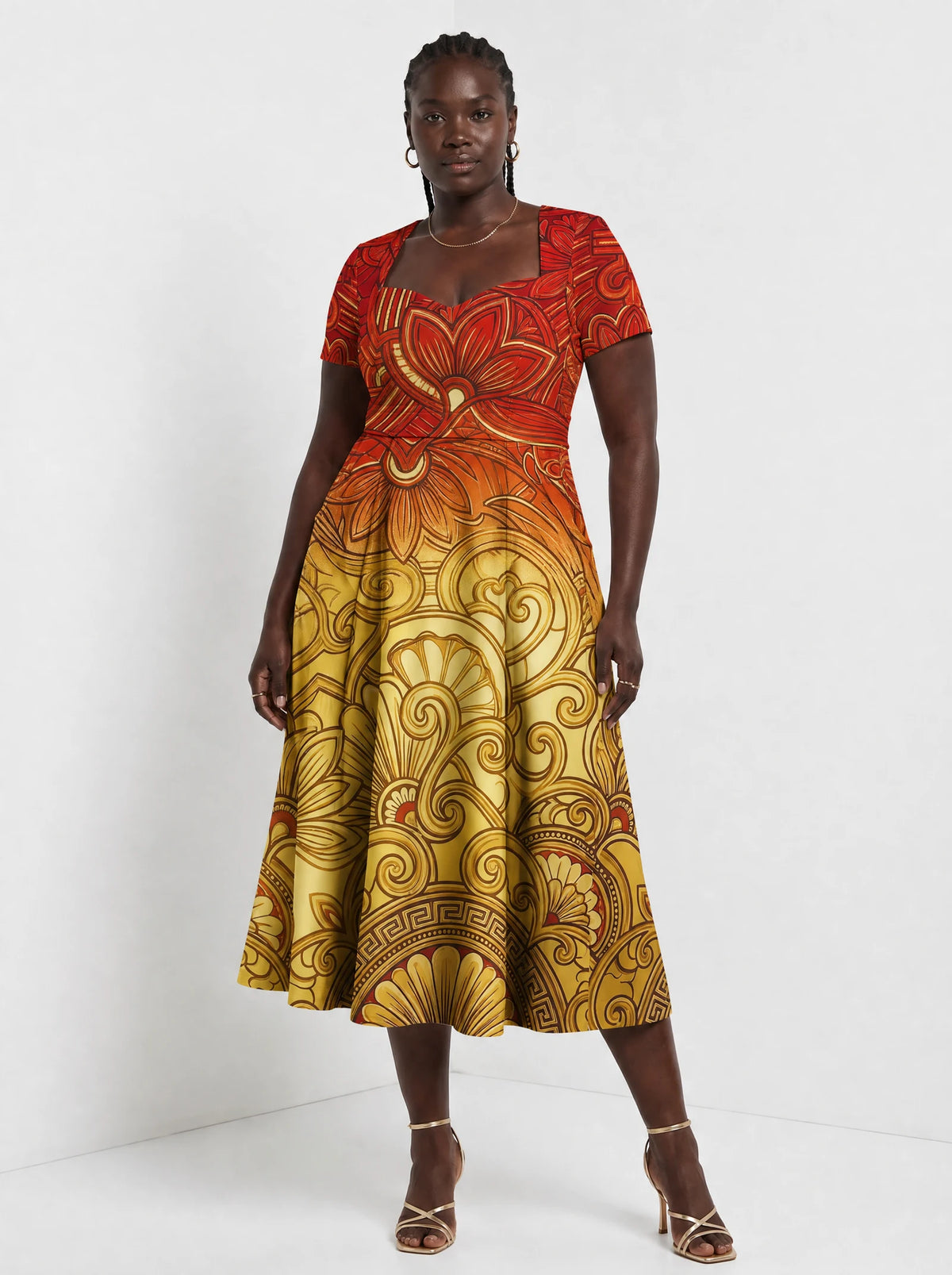 "Rubi" Sweetheart Midi Dress