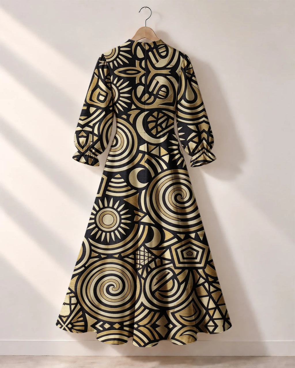 "Sahara" Long Puff Sleeve Dress