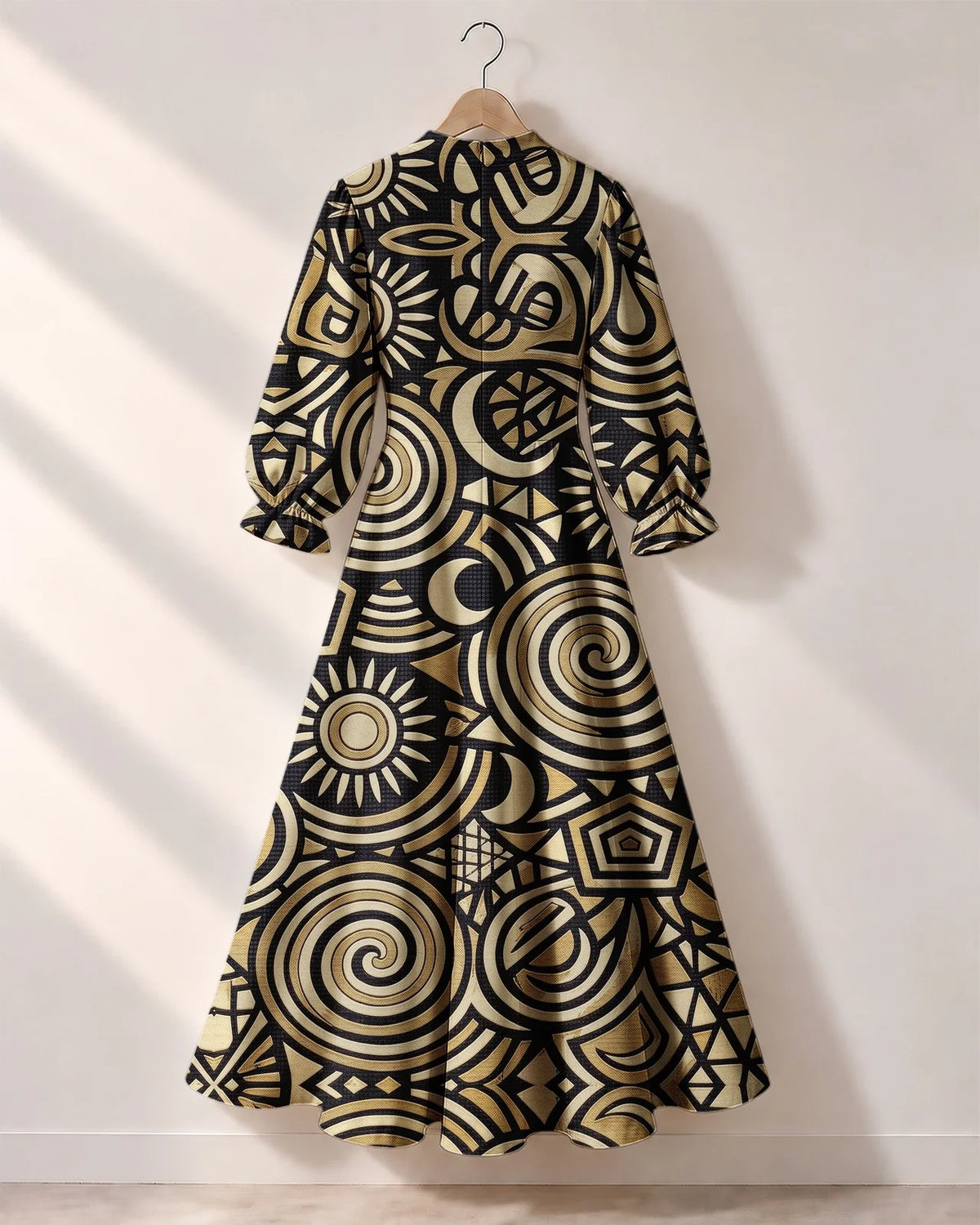 "Sahara" Long Puff Sleeve Dress