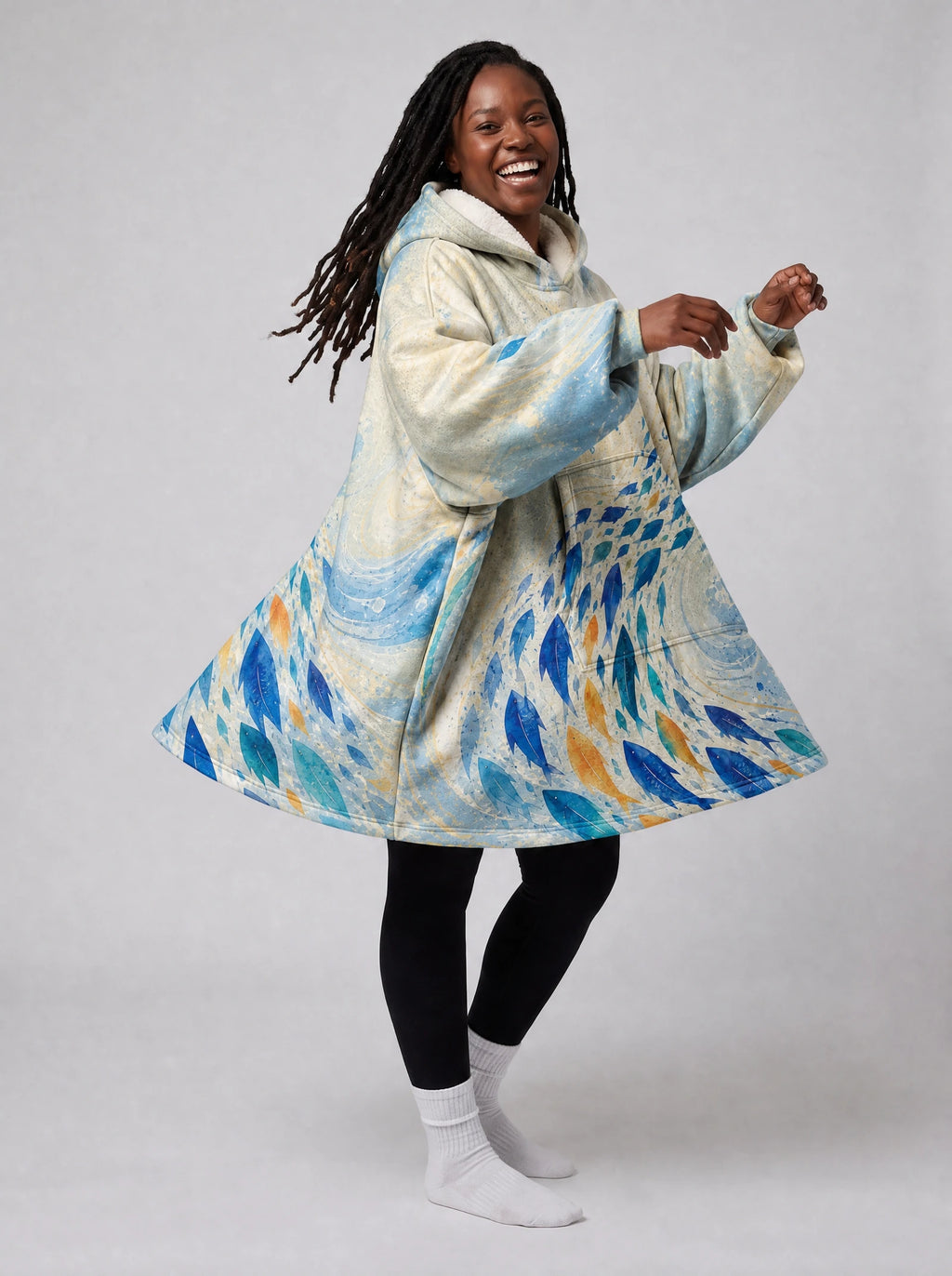 "Samaki" Blanket Hoodie — front