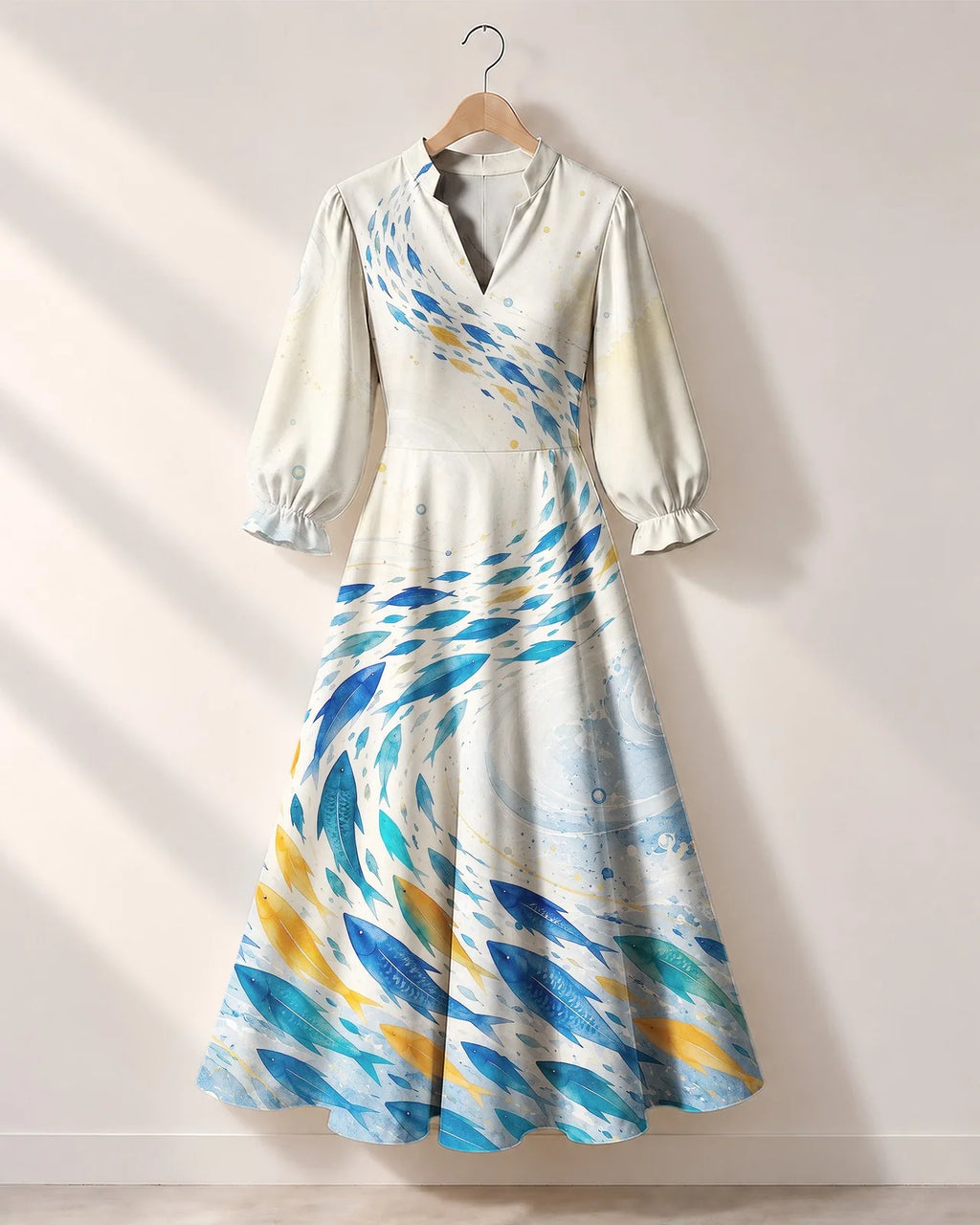 "Samaki" Long Puff Sleeve Dress