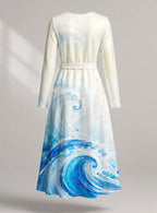 "Samaki" Viscose Midi Dress — back view