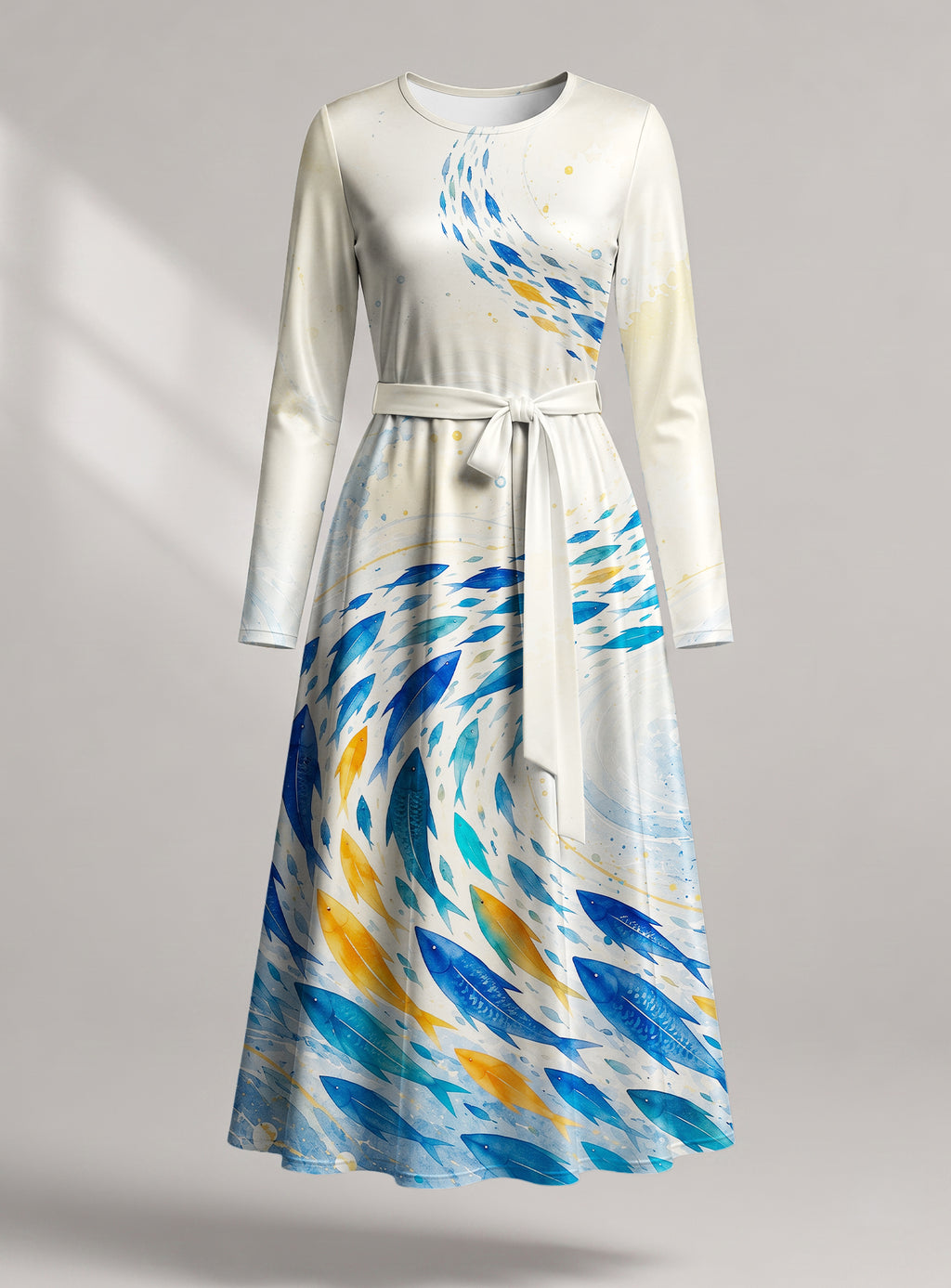 "Samaki" Viscose Midi Dress — front view