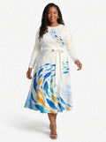 "Samaki" Long Sleeve Midaxi Dress
