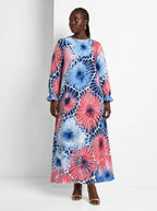 "Samawati" Long Sleeve Maxi Dress — front view on model