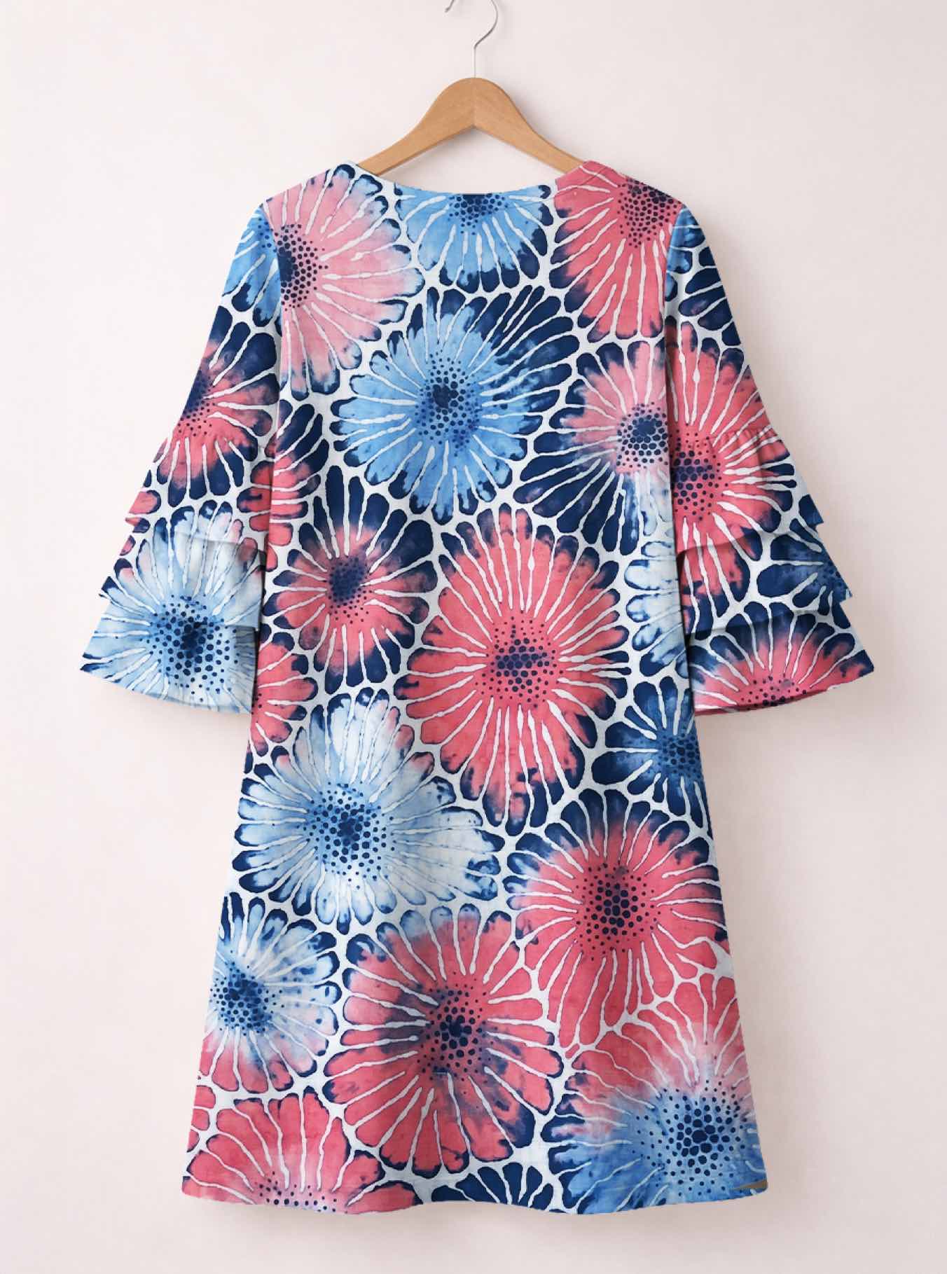 "Samawati" Stacked Ruffle Sleeve Dress