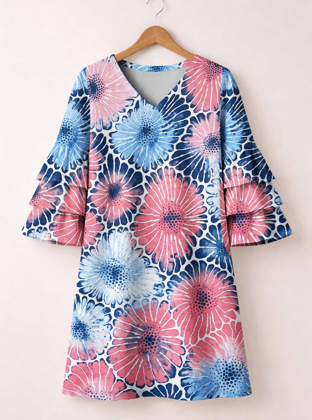 "Samawati" Stacked Ruffle Sleeve Dress