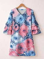 "Samawati" Stacked Ruffle Sleeve Dress