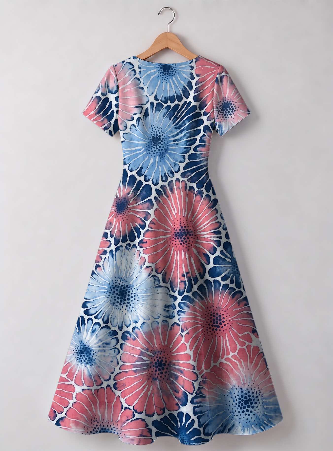 "Samawati" V Neck Midi Dress