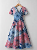 "Samawati" V Neck Midi Dress