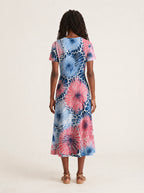 "Samawati" V Neck Midi Dress — side