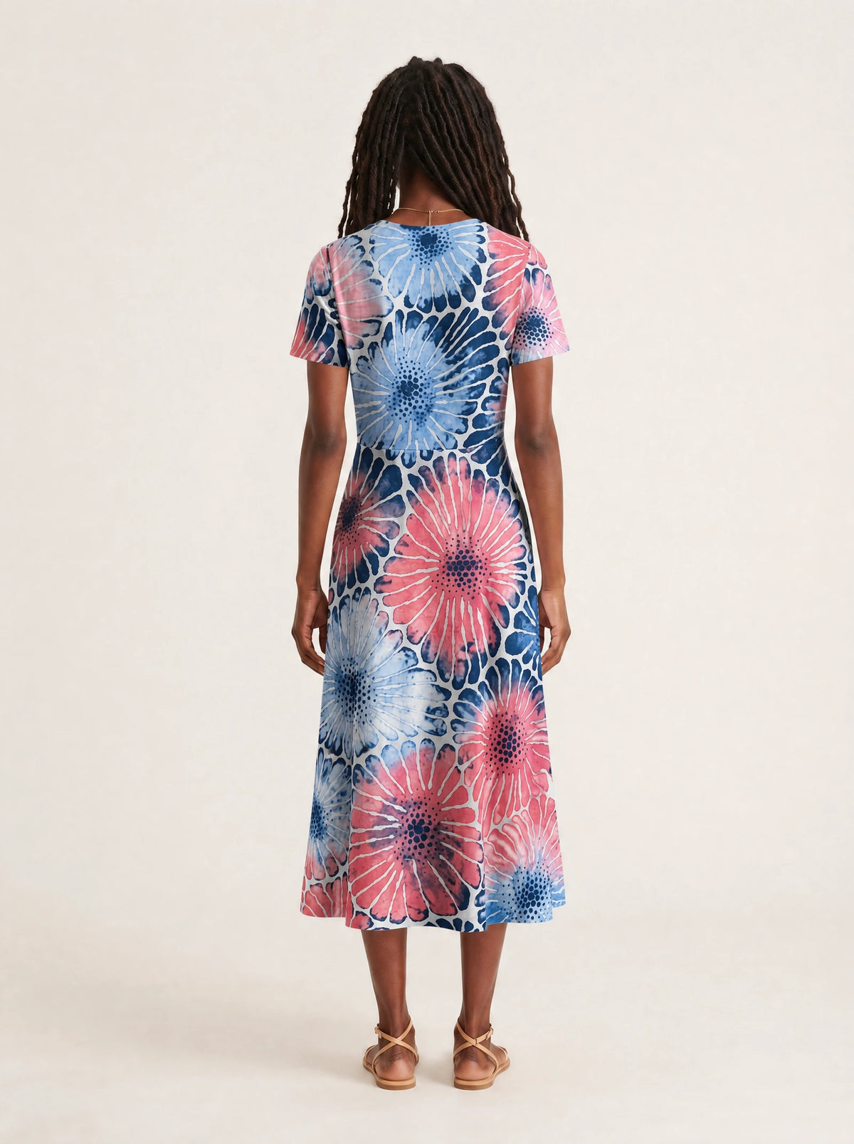 "Samawati" V Neck Midi Dress — side