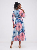 "Samawati" Long Sleeve Midaxi Dress — back view on model