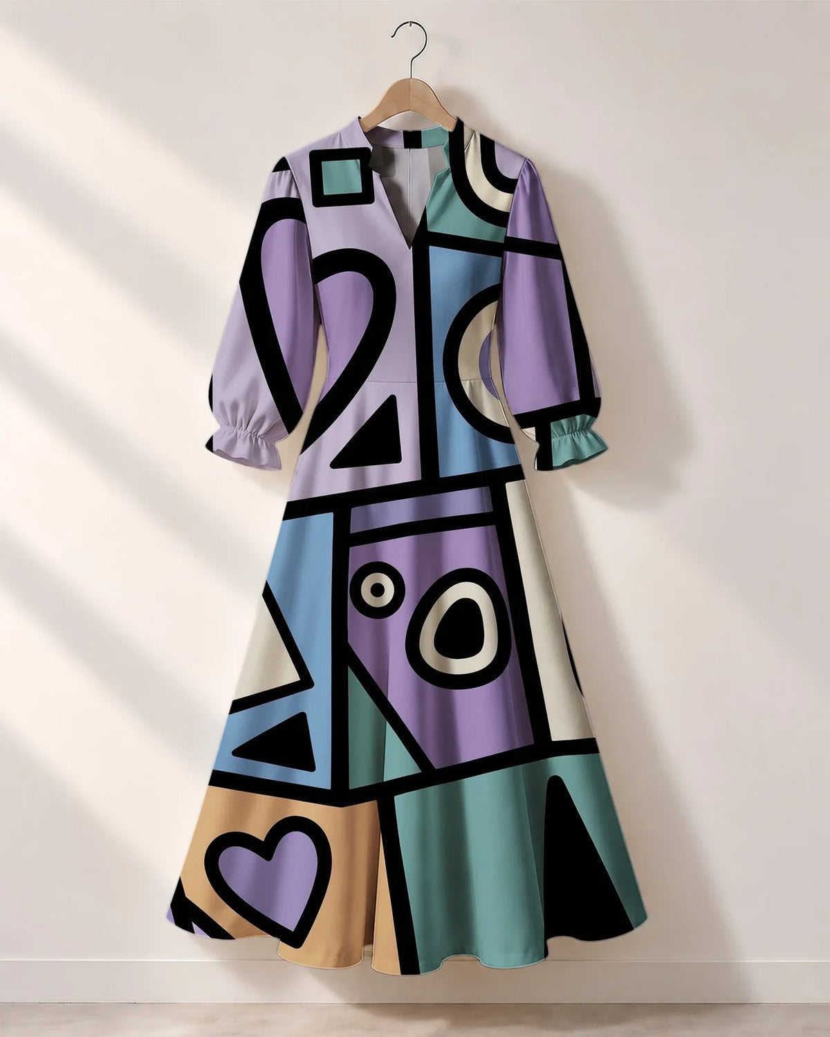 "Sanaa" Long Puff Sleeve Dress