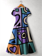 "Sanaa" Short Sleeve Maxi Dress