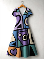 "Sanaa" Short Sleeve Maxi Dress