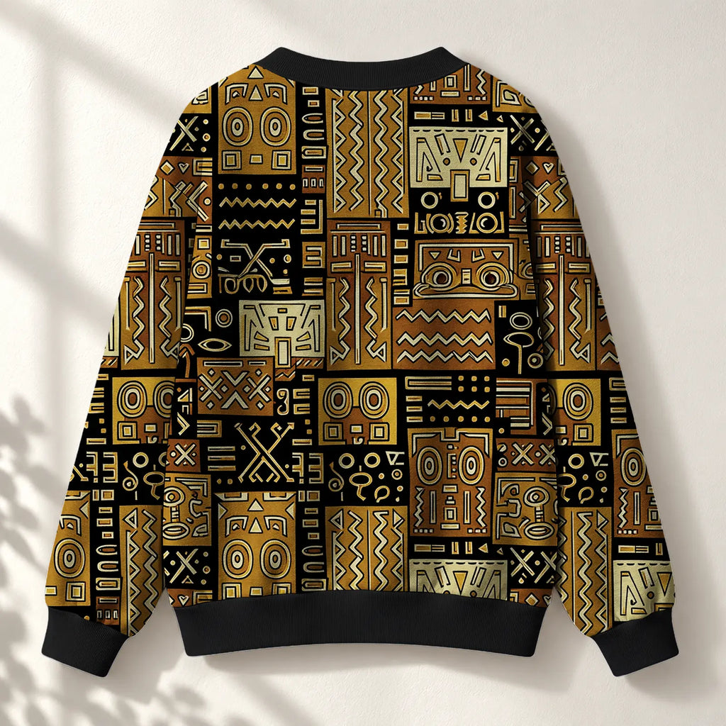 "Sankofa" Knitted Cardigan — back view