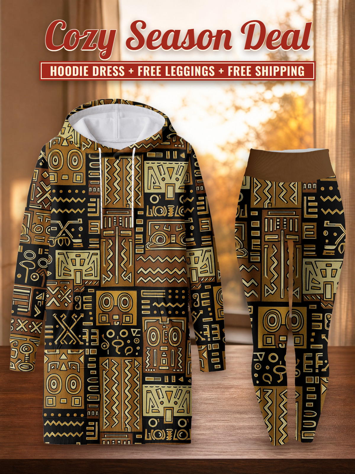 "Sankofa" Hoodie Dress & Leggings Deal – Cozy Season Deal: hoodie dress + free leggings + free shipping