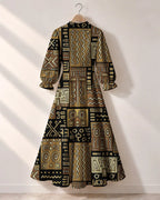 "Sankofa" Long Puff Sleeve Dress