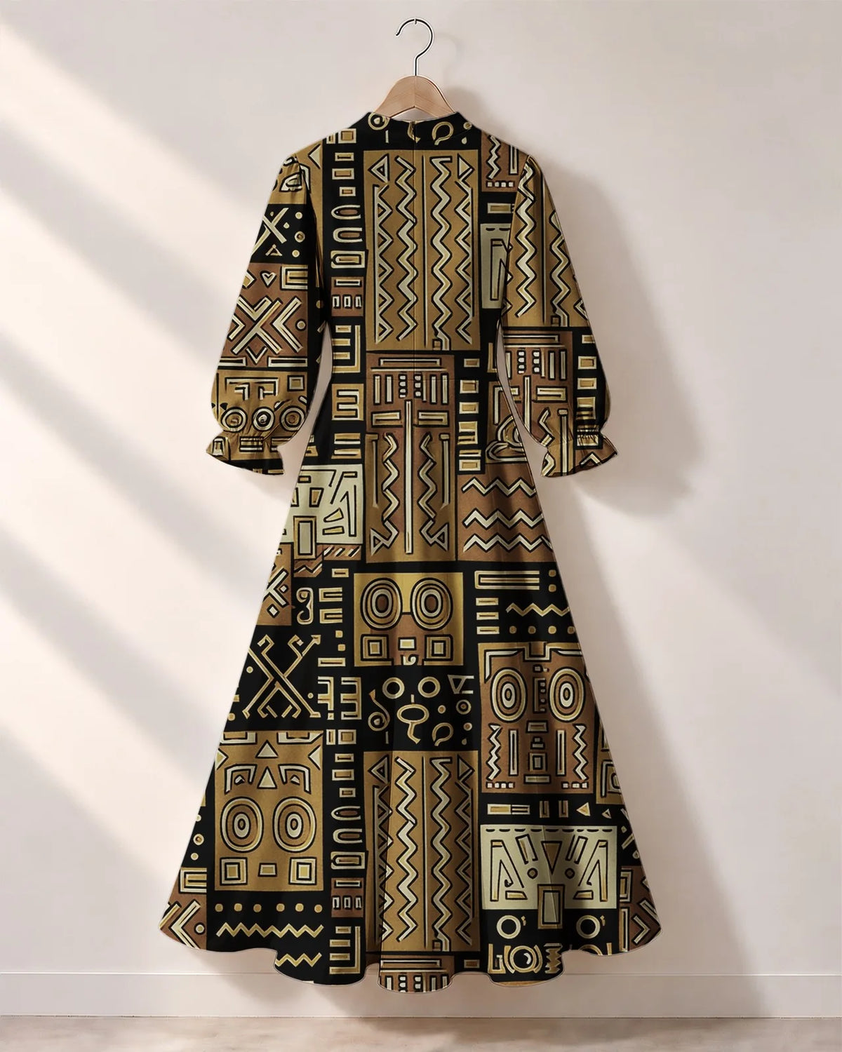 "Sankofa" Long Puff Sleeve Dress