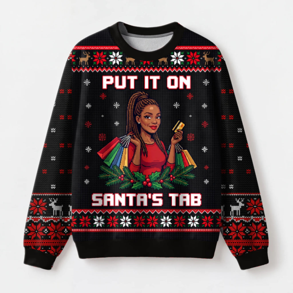 "Santa's Tab" Christmas Sweatshirt — front view