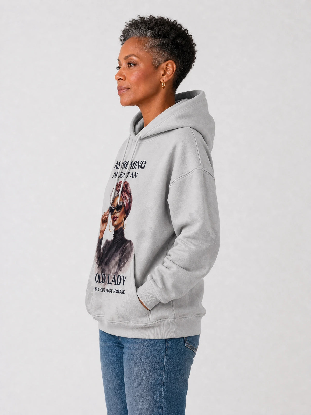 "Seasoned" Hoodie — side view on model