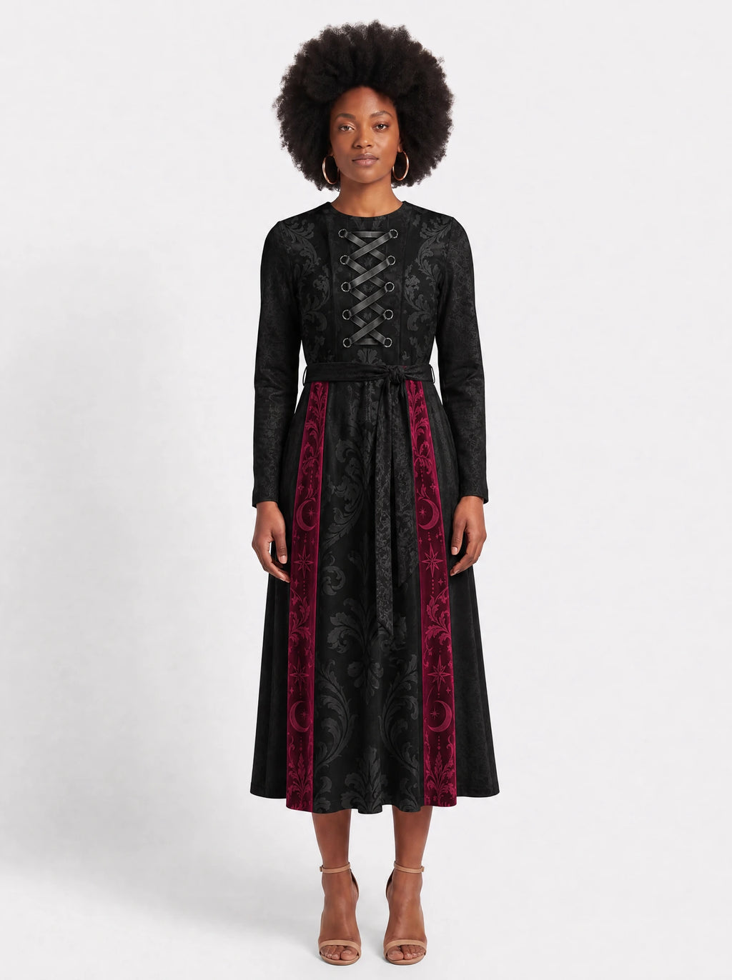"Selene" Long Sleeve Midaxi Dress