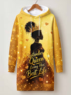 "September Best Life" Hoodie Dress