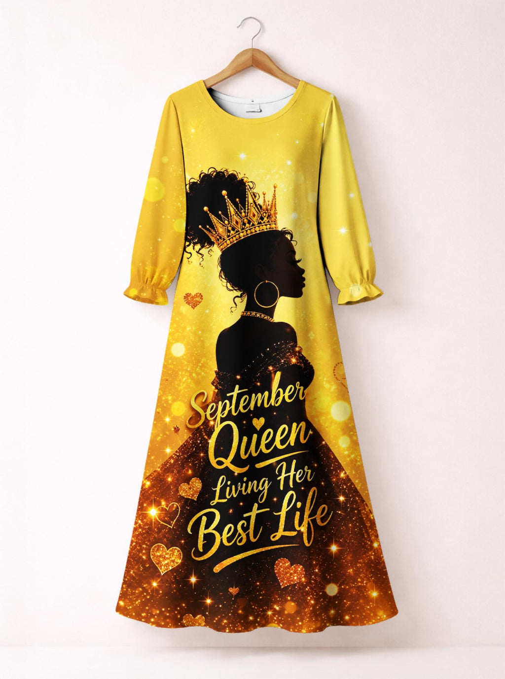 "September Best Life" Long Sleeve Maxi Dress