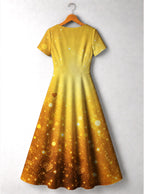 "September Best Life" Short Sleeve Maxi Dress