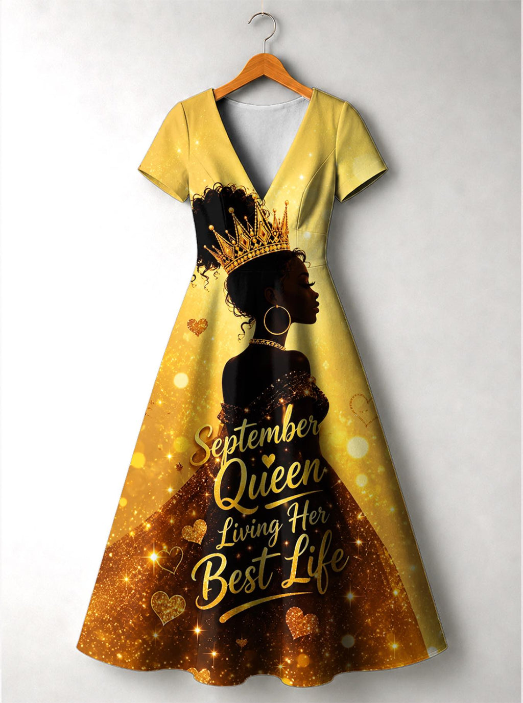 "September Best Life" Short Sleeve Maxi Dress