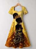 "September Best Life" Sweetheart Midi Dress