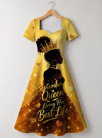 "September Best Life" Sweetheart Midi Dress