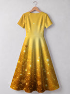 "September Best Life" V Neck Midi Dress