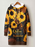 "September Born Queen" Hoodie Dress