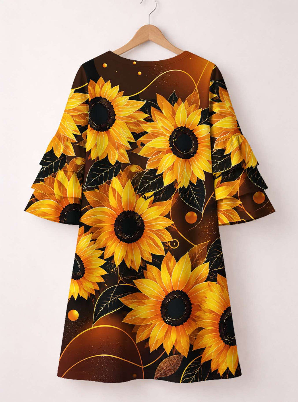 "September Born Queen" Stacked Ruffle Sleeve Dress