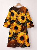 "September Born Queen" Stacked Ruffle Sleeve Dress