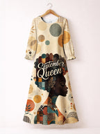 "September Queen" Long Sleeve Maxi Dress