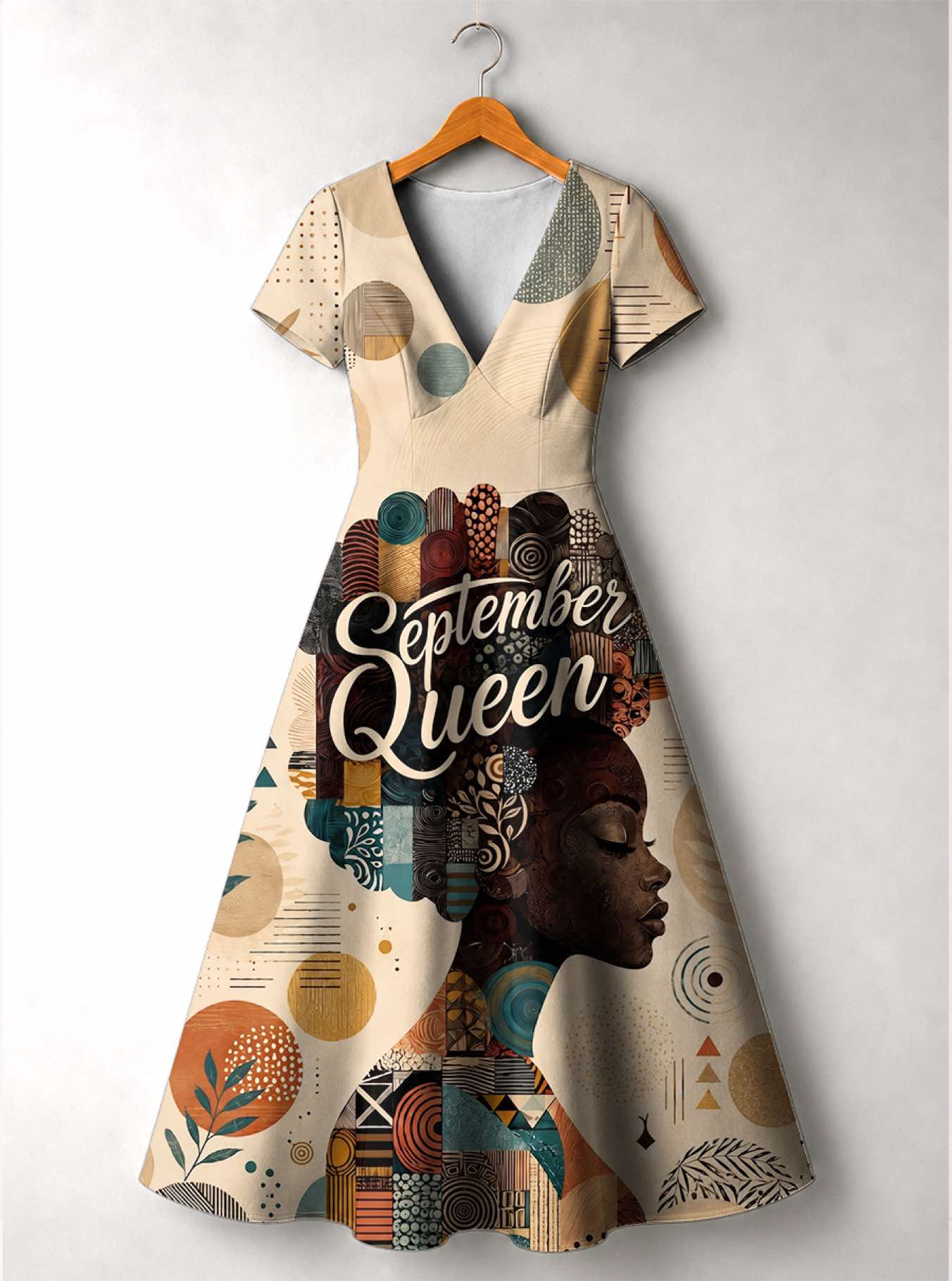 "September Queen" Short Sleeve Maxi Dress