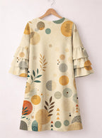 "September Queen" Stacked Ruffle Sleeve Dress