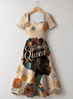 "September Queen" Sweetheart Midi Dress