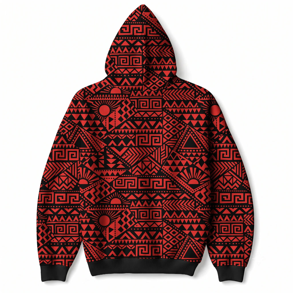 "Shaka" Burgundy Hoodie — back flat