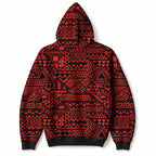 "Shaka" Burgundy Hoodie — back flat
