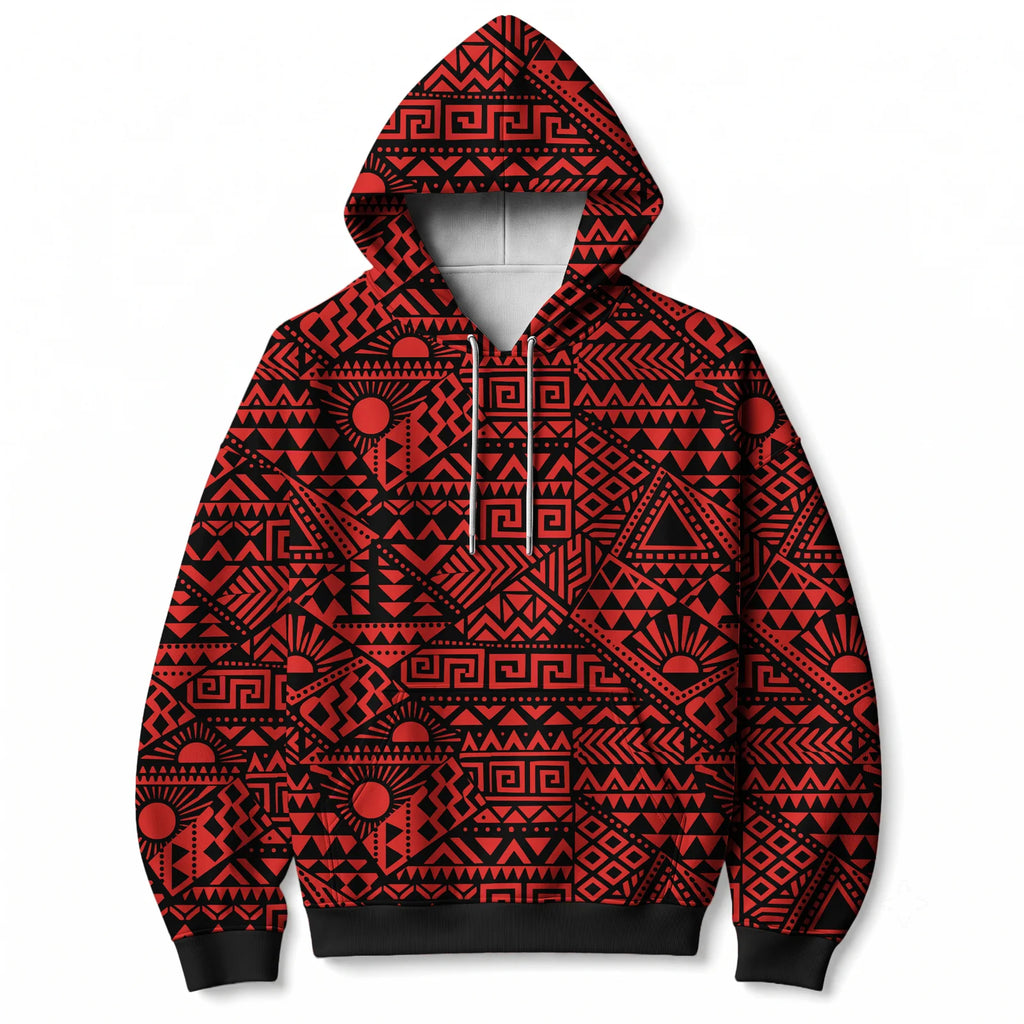 "Shaka" Burgundy Hoodie — front flat