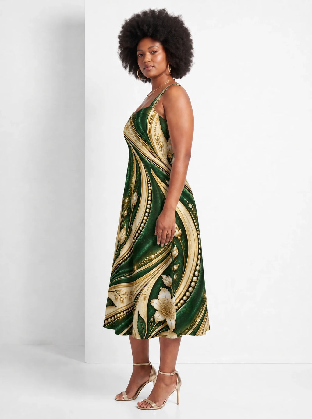 "Shanga" Corset Dress — side view on model