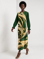"Shanga" Long Sleeve Maxi Dress — front view on model