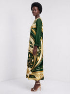 "Shanga" Long Sleeve Maxi Dress — side view on model