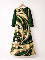 "Shanga" Long Sleeve Maxi Dress — back flat