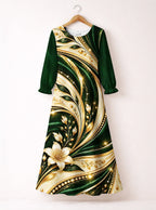 "Shanga" Long Sleeve Maxi Dress — front flat