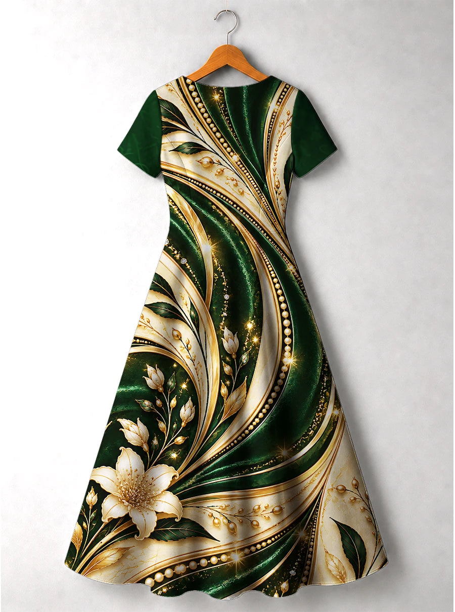 "Shanga" V Neck Midi Dress — back flat